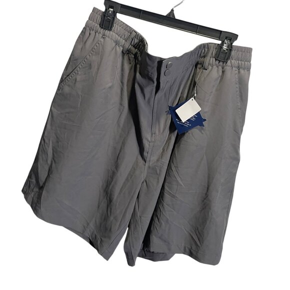 Burlebo Mens 2XL Lightweight Quick-Dry Gray Elastic Waist Shorts - Picture 2 of 5